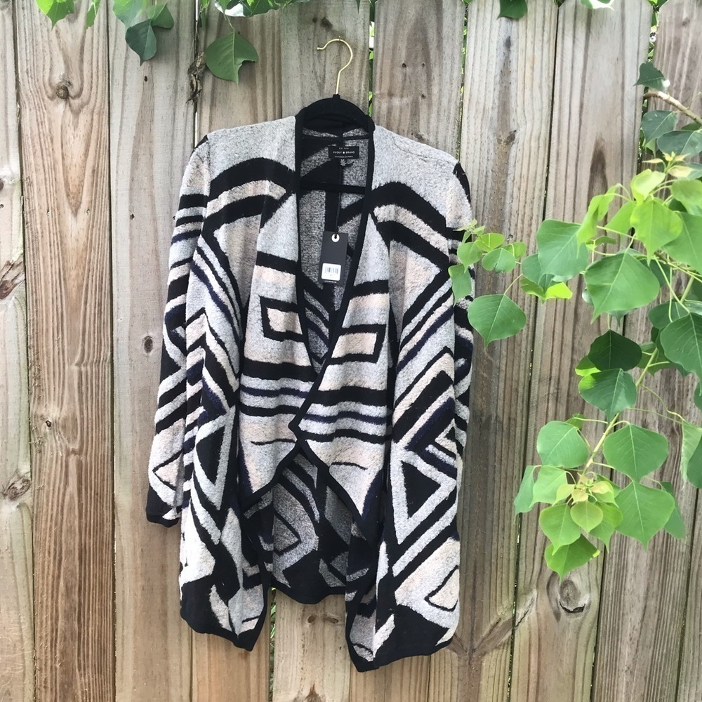 Lucky Brand Intarsia Knit Cardigan New Sz S T60